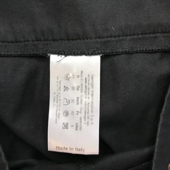 Laura Biagiotti Roma Black Side Zip Bootcut Pants Decorated Waist Italy Size 8 - Picture 9 of 9